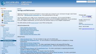 Savings and Retirement - Highmark Companies Employee Portal