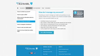 How do I manage my account? - highmarkblueshield-hsa.com