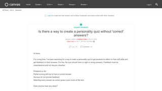Is there a way to create a personality quiz wit... | Canvas LMS ...