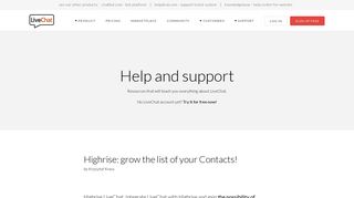 Highrise LiveChat | Highrise: grow the list of your Contacts!