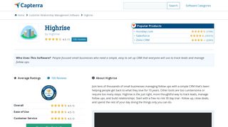 Highrise Reviews and Pricing - 2019 - Capterra