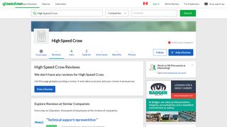 High Speed Crow Reviews | Glassdoor.ca