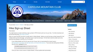 CMC Hike Sign-up Sheet