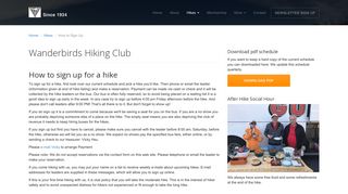 How to sign up for a hike - Wanderbirds Hiking Club