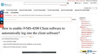 How to enable iVMS-4200 Client software to automatically log into the ...