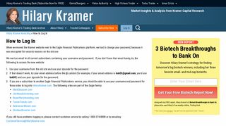 How to Log In | Hilary Kramer
