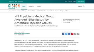 Hill Physicians Medical Group Awarded 