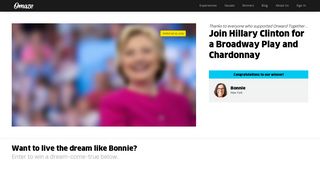Join Hillary Clinton for a Broadway Play and Chardonnay - Omaze.com
