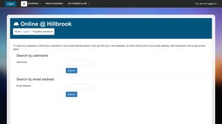 Forgotten password - Online @ Hillbrook
