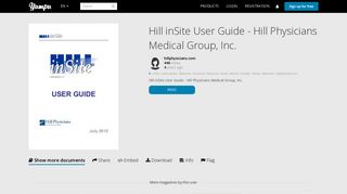 Hill inSite User Guide - Hill Physicians Medical Group, Inc. - Yumpu