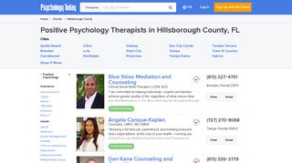 Hillsborough County Positive Psychology Therapist - Positive ...