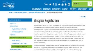 iSupplier Registration | City of Tampa