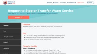 Hillsborough County - Request to Stop or Transfer Water Service