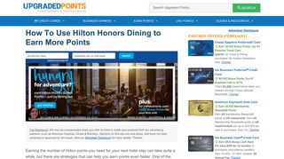 How To Use Hilton Honors Dining to Earn More Hilton Points [Guide]