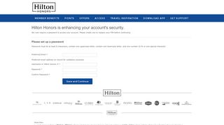 Set Up Password - Hilton Honors