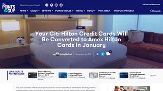 Citi Hilton Cards to Be Converted to Amex Cards in 2018