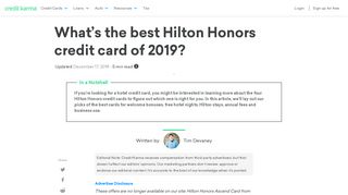 What's the best Hilton Honors credit card of 2019? | Credit Karma