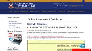 Online Resources & Database - Ajayi Crowther University, Oyo
