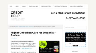 Higher One Debit Card for Students – Review - Credit Help