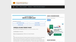 ConsumerForums.in: HINDUJA LEYLAND FINANCE FROAD - Online Consumer ...