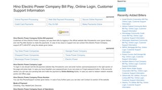 Hino Electric Power Company Bill Pay, Online Login, Customer ...