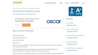 Oscar Insurance Corporation - Texas Health Insurance Plans from ...