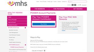 POWER Account Payments | MHS Indiana