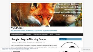 Sample : Log-on Warning Banner – VulPoint