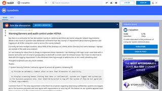 Warning Banners and audit control under HIPAA : sysadmin - Reddit