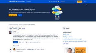 HipChat login - Atlassian Community