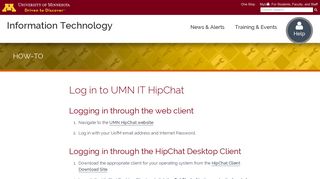 Log in to UMN IT HipChat | <span class=