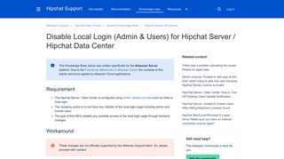 Disable Local Login (Admin & Users) for Hipchat Server / Hipchat Data ...