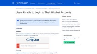 Users Unable to Login to Their Hipchat Accounts - Atlassian ...