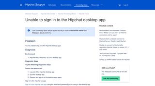 Unable to sign in to the Hipchat desktop app - Atlassian ...