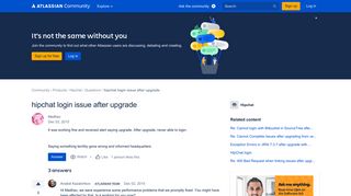 hipchat login issue after upgrade - Atlassian Community
