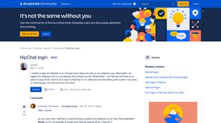 HipChat login - Atlassian Community