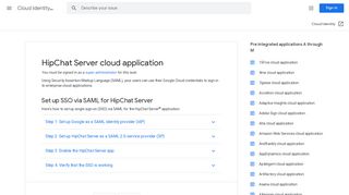 HipChat Server cloud application - Cloud Identity Help - Google Support