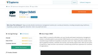 Hippo CMMS Reviews and Pricing - 2019 - Capterra