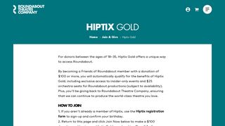 Hiptix Gold – Roundabout Theatre Company