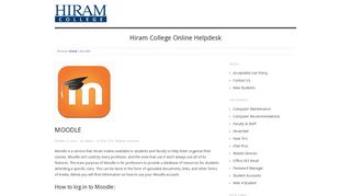 Moodle - Hiram College Library