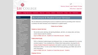Student Career & Employment Office | Lee College: SCEO