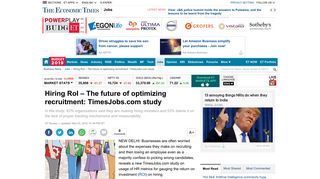 Hiring RoI – The future of optimizing recruitment: TimesJobs.com study ...