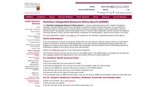HiREB - McMaster University's Faculty of Health Sciences