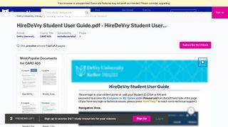HireDeVry Student User Guide.pdf - Course Hero
