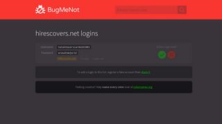 hirescovers.net passwords - BugMeNot