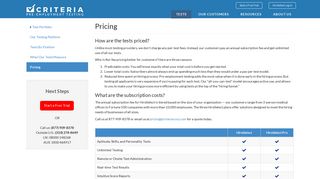 Pricing - Criteria Corporation