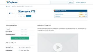 Hireserve ATS Reviews and Pricing - 2019 - Capterra