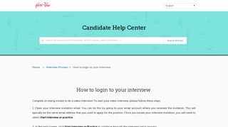 How to login to your interview - Public Knowledge Base