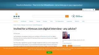 Invited for a Hirevue.com digital interview--any advice? | Manager ...