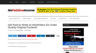 Get Paid to Write at HireWriters (Or Order Quality Original Content)